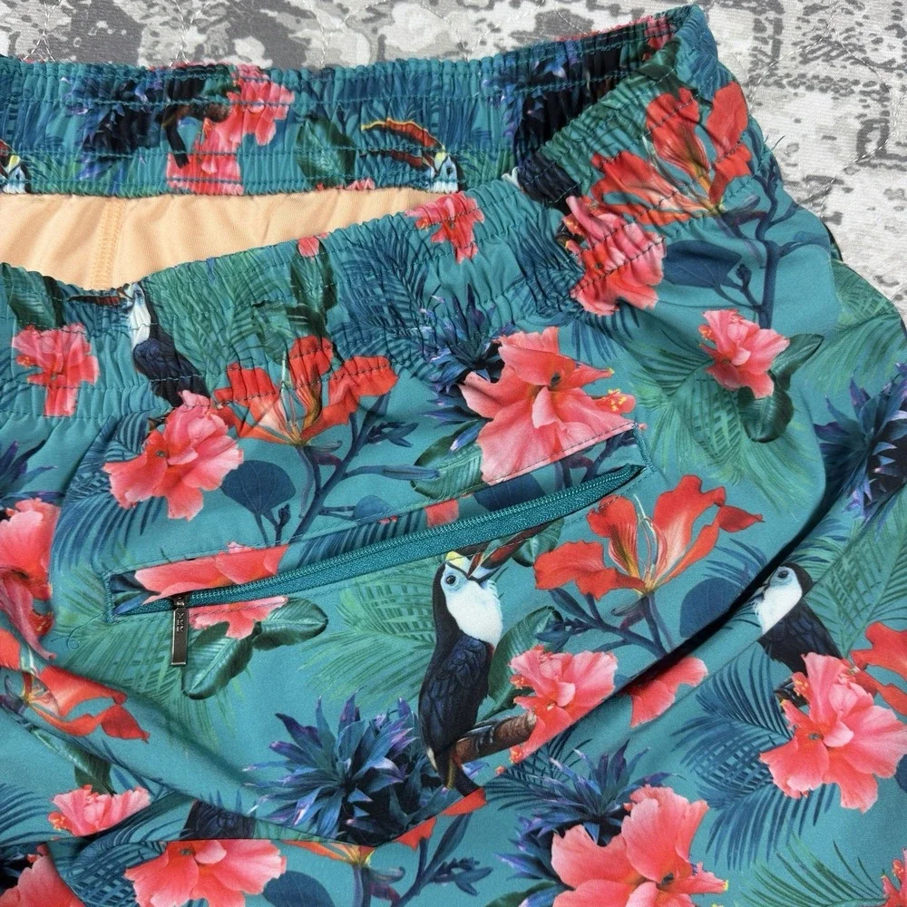 Caribbean Swimwear Men's sz 3XB Toucan Troical Print Swim Trunks Shorts